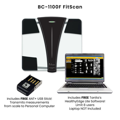 BC-1100F ANT+ Radio Wireless Body Composition Monitor - Digital Smart Scale - Tracks Weight Body Fat Body Water Muscle Mass - Japan Technology - Fitness and Health Device